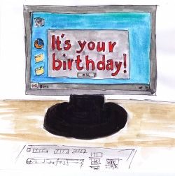 Bild: Die selbstgemalte Geburtstagskarte statt E-Cards