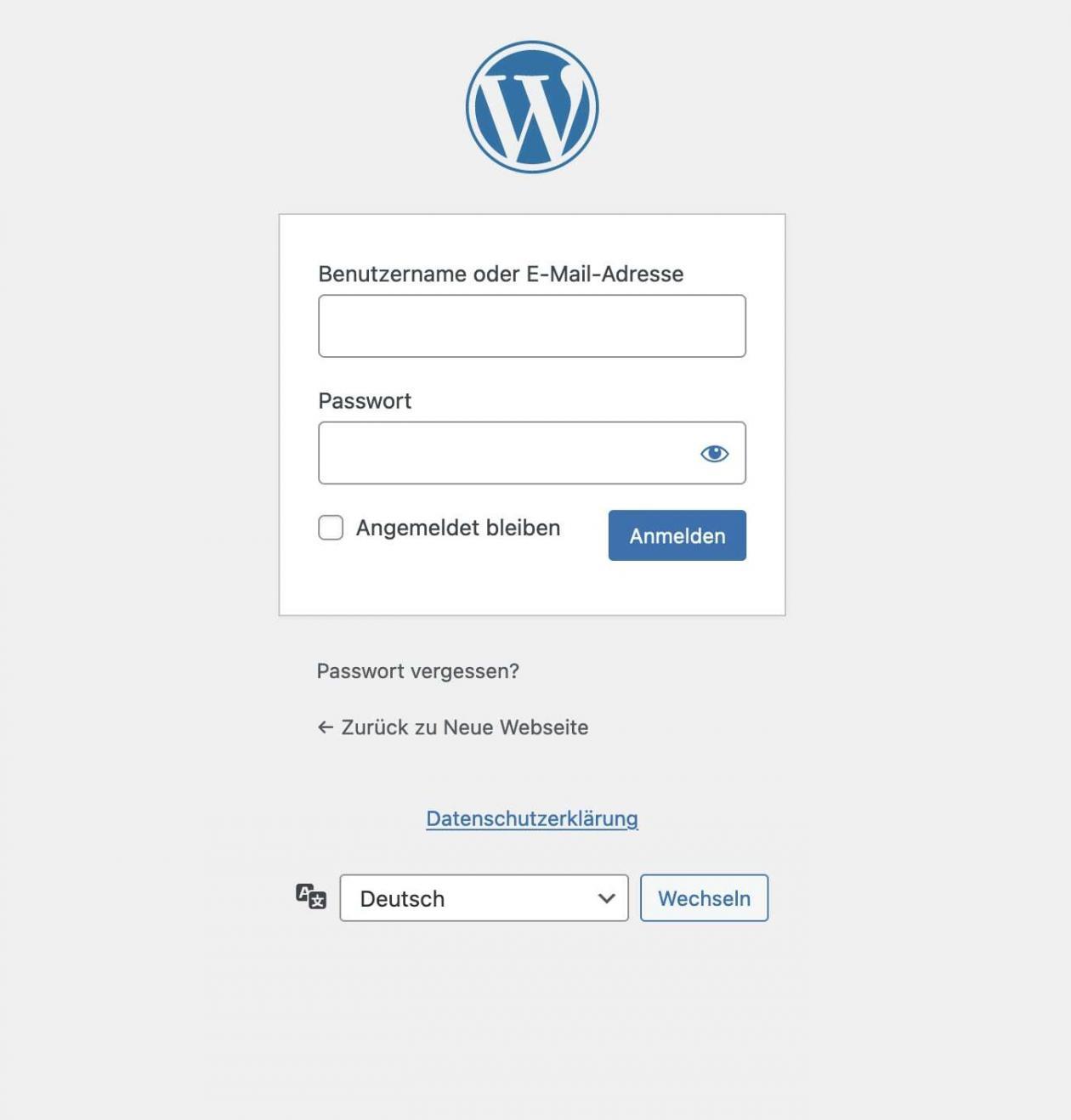 WordPress Agentur - Profitieren Sie von einer Nr. 1 1 WordPress Agentur - Login Fenster